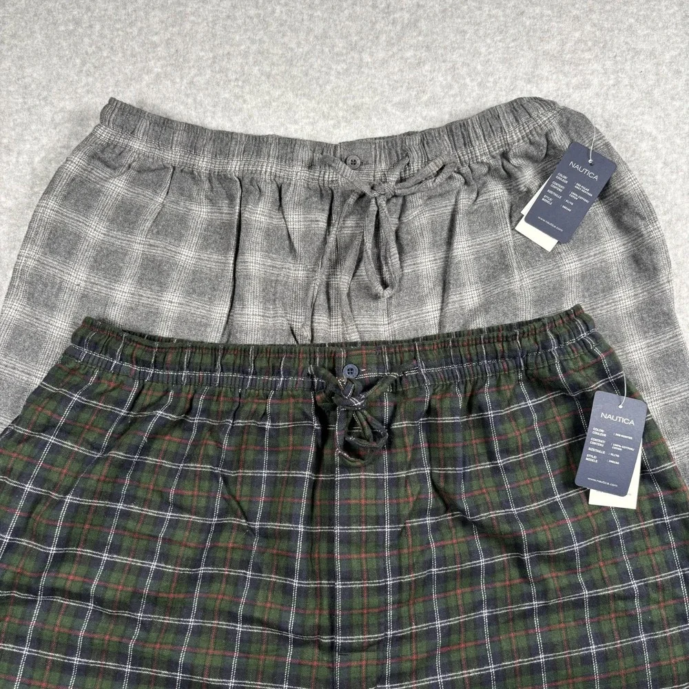Nautica Pajama Pants Mens XLT Plaid Sleepwear Super Soft Lot of 2